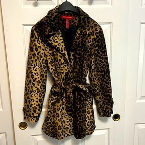 Leopard pea coat